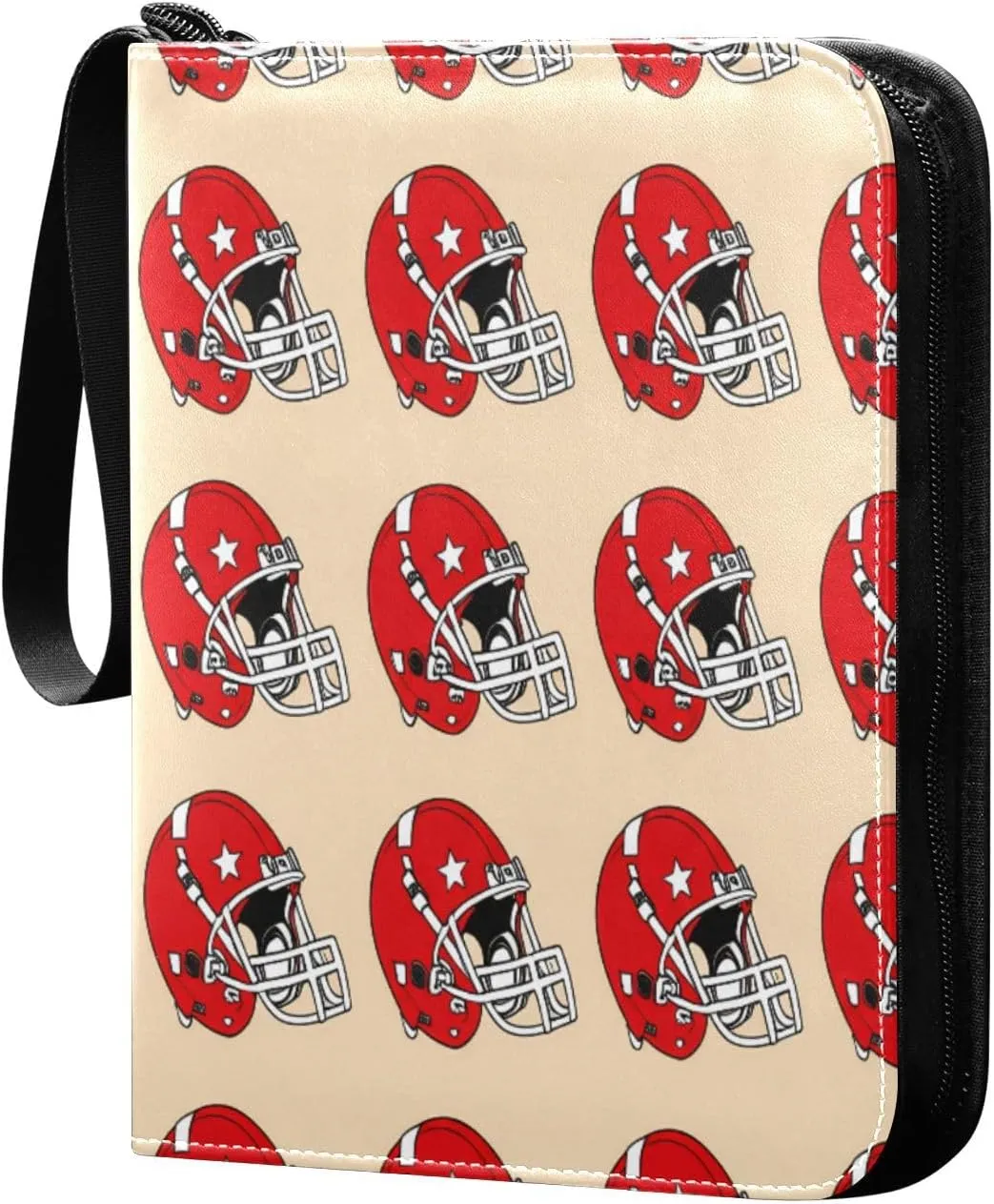 Football Helmets Card Binder 4 Pockets, 400 Pockets Trading Card Binder Removable Card Albums Card Holder for Games, Sports, Football, Baseball Cards