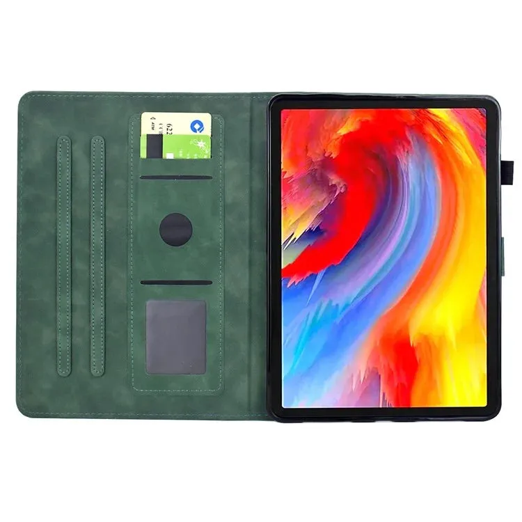 For Amazon Fire 7 (2022) Case Flower Bird Imprinted Card Holder Leather Tablet Cover