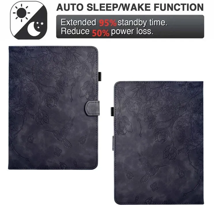 For Amazon Kindle 6" (2022) Case Flower Bird Imprinted Card Holder Leather Tablet Cover