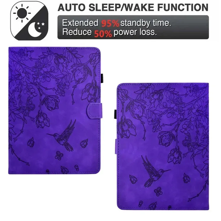 For Amazon Kindle 6" (2022) Case Flower Bird Imprinted Card Holder Leather Tablet Cover
