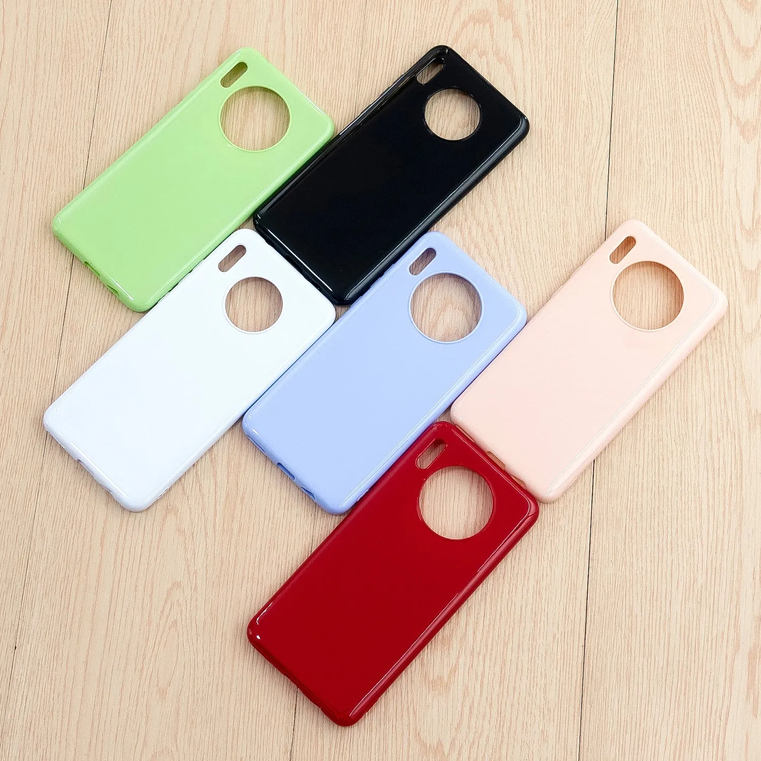 For HUAWEI Mate 30/30 Lite/30 Pro Cellphone Case Simple Profile Soft TPU Shock-Absorption Phone Cover Rose red