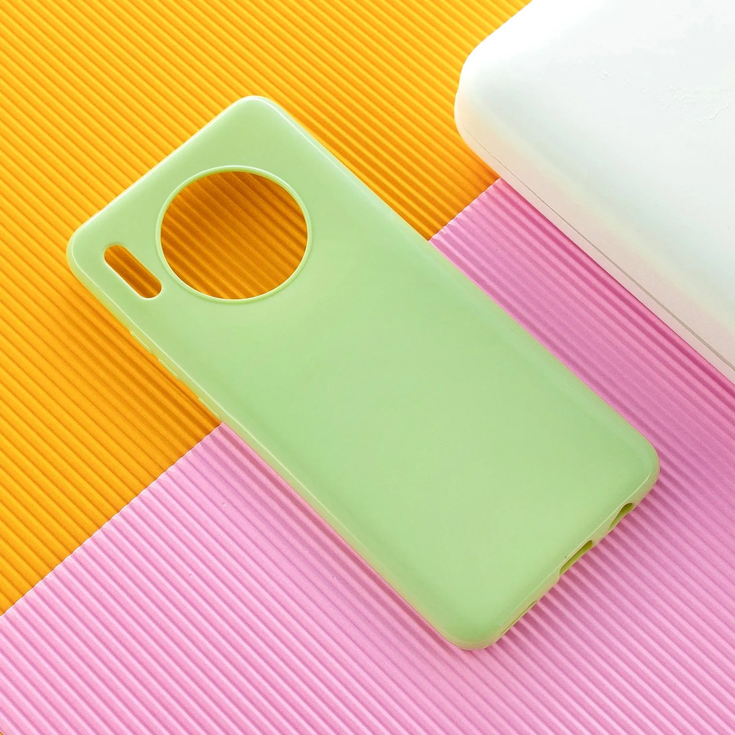 For HUAWEI Mate 30/30 Lite/30 Pro Cellphone Case Simple Profile Soft TPU Shock-Absorption Phone Cover Taro purple