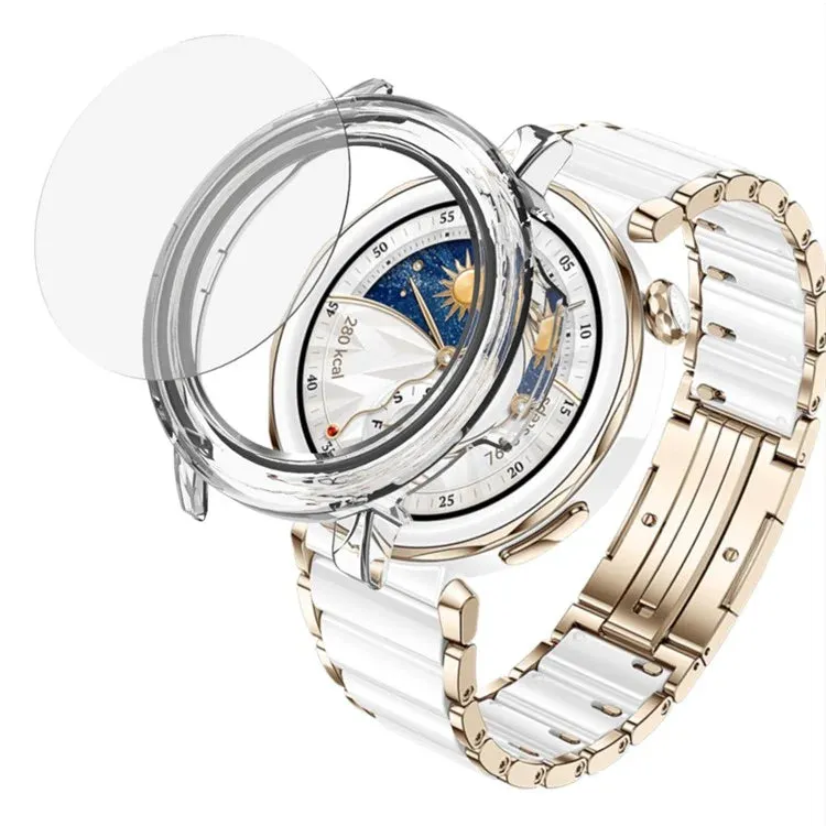For Huawei Watch GT 5 Pro 42mm Watch Case Hard PC Cover with Tempered Glass Screen Film