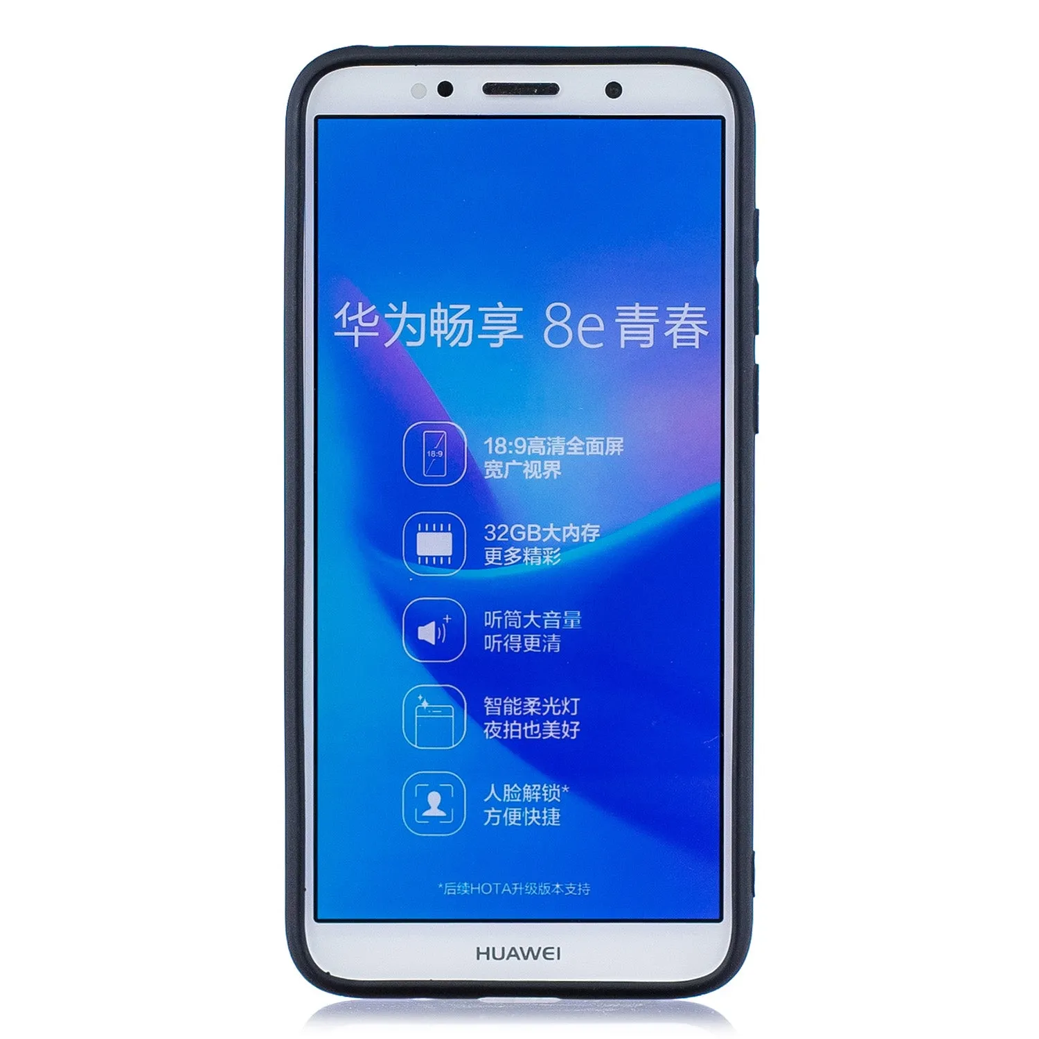 For HUAWEI Y5 2018 Cute Coloured Painted TPU Anti-scratch Non-slip Protective Cover Back Case with Lanyard yellow