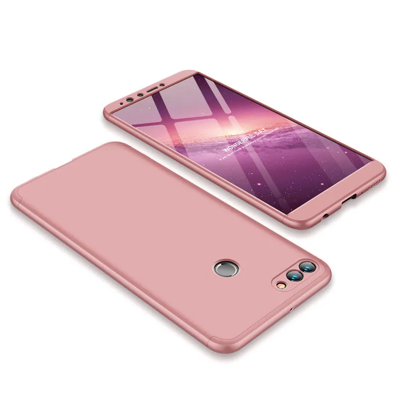 For HUAWEI Y9 2018/Enjoy 8Plus Ultra Slim Back Cover Non-slip Shockproof 360 Degree Full Protective Case Red black red