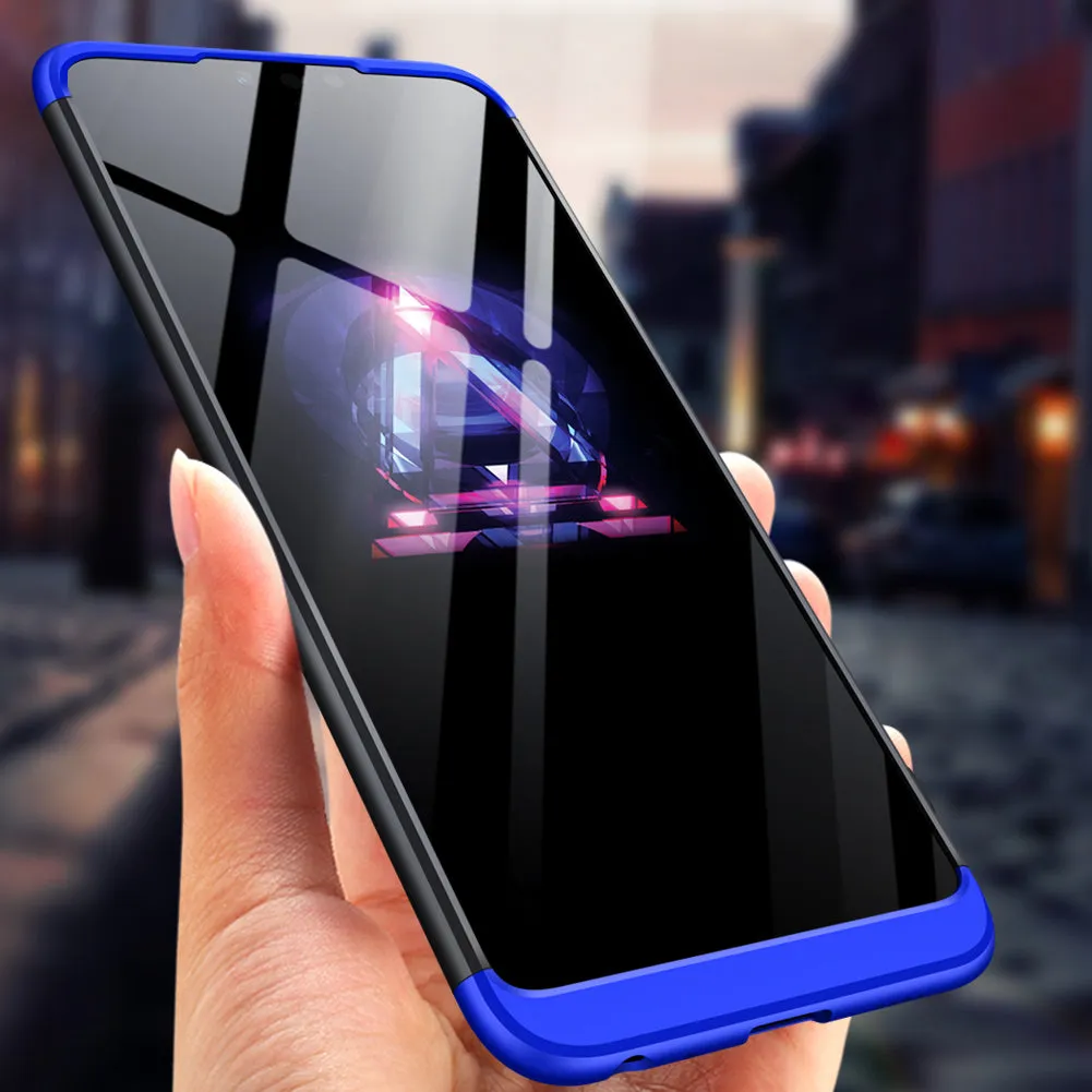 for HUAWEI Y9 2019 Ultra Slim PC Back Cover Non-slip Shockproof 360 Degree Full Protective Case Blue black blue_HUAWEI Y9 2019
