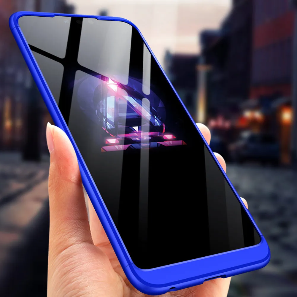 for HUAWEI Y9 2019 Ultra Slim PC Back Cover Non-slip Shockproof 360 Degree Full Protective Case Blue black blue_HUAWEI Y9 2019