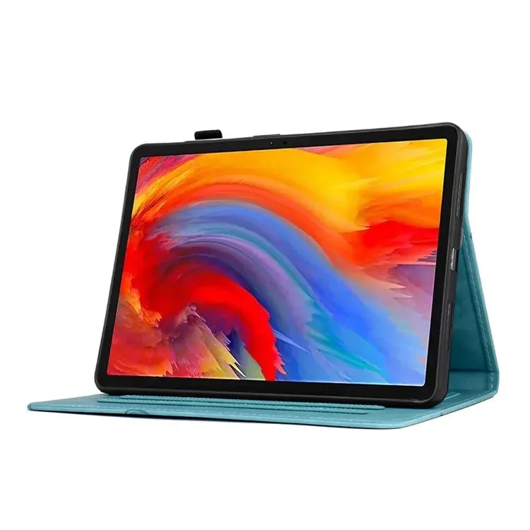 For iPad 10.9 (2022) Case Flower Bird Imprinted Card Holder Leather Tablet Cover