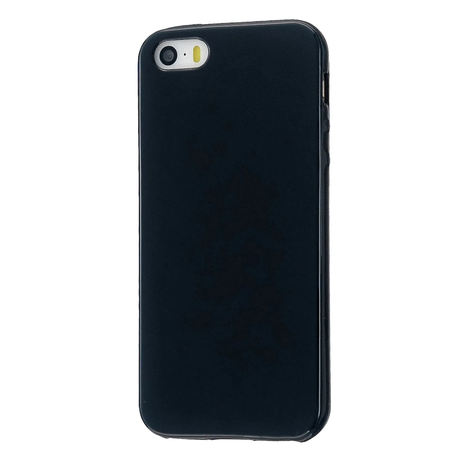 For iPhone 5/5S/SE/6/6S/6 Plus/6S Plus/7/8/7 Plus/8 Plus Cellphone Cover Soft TPU Bumper Protector Phone Shell Bright black