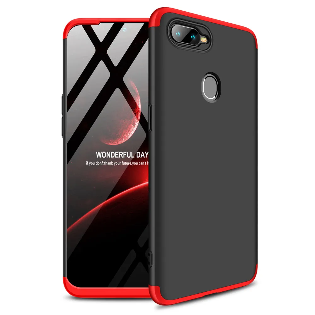 for Oppo A7 Ultra Slim PC Back Cover Non-slip Shockproof 360 Degree Full Protective Case black_Oppo A7