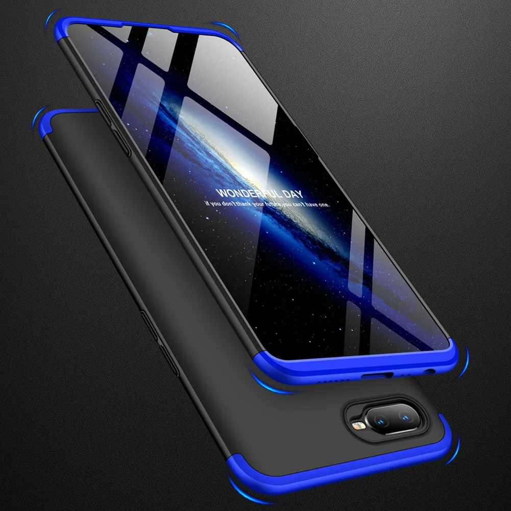 for Oppo A7 Ultra Slim PC Back Cover Non-slip Shockproof 360 Degree Full Protective Case black_Oppo A7