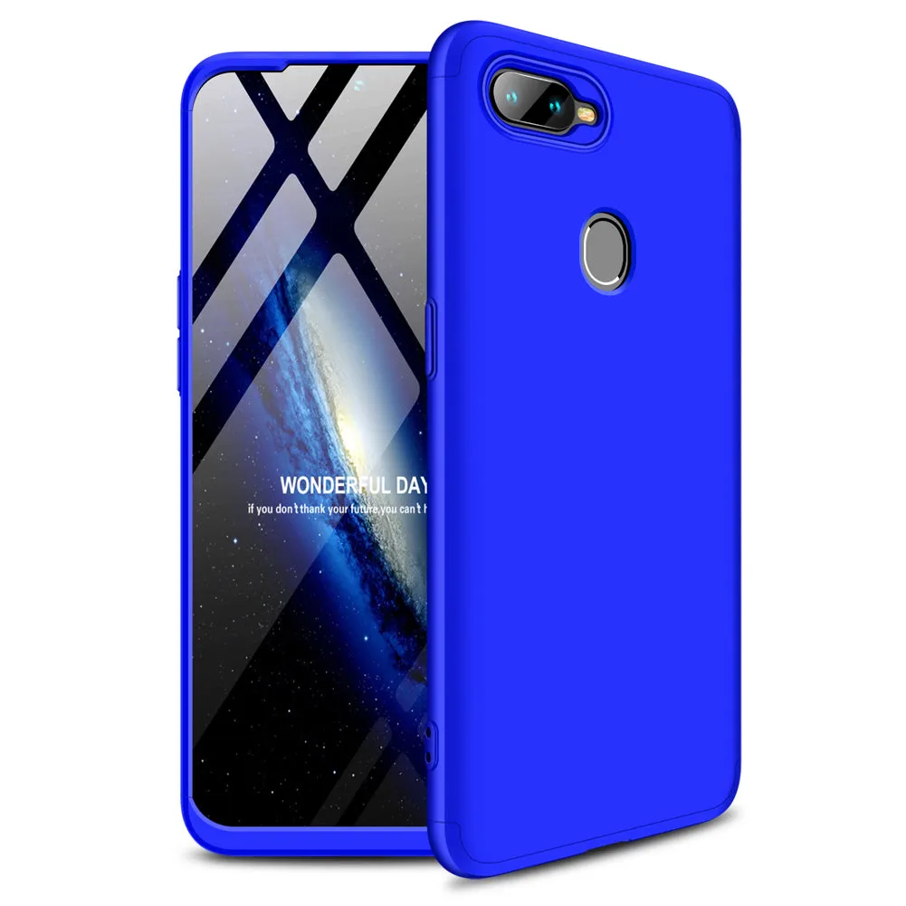 for Oppo A7 Ultra Slim PC Back Cover Non-slip Shockproof 360 Degree Full Protective Case black_Oppo A7