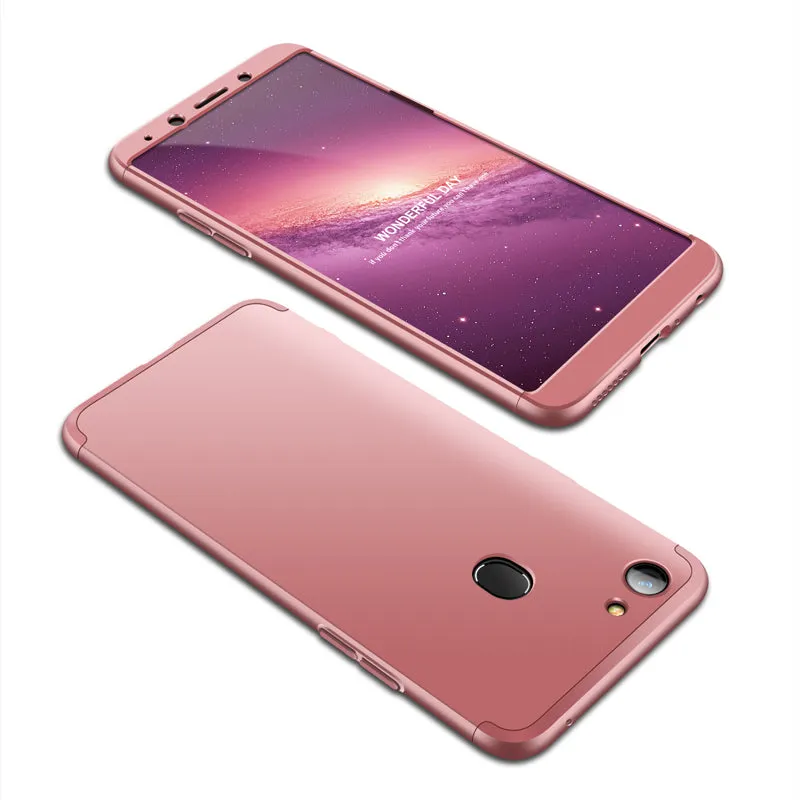 For OPPO A73/F5/F5 Youth/A75 Taiwan Slim 3 in 1 Hybrid Hard Case Full Body 360 Degree Protection Back Cover blue