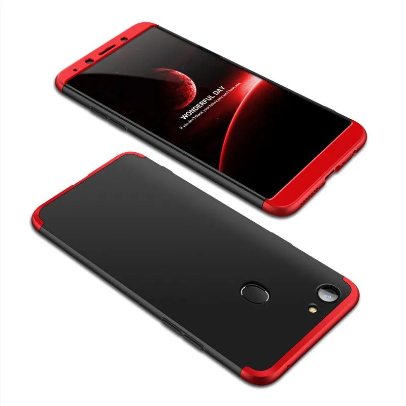 For OPPO A73/F5/F5 Youth/A75 Taiwan Slim 3 in 1 Hybrid Hard Case Full Body 360 Degree Protection Back Cover blue