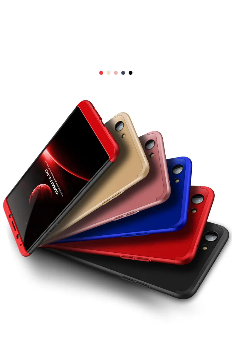 For OPPO A73/F5/F5 Youth/A75 Taiwan Slim 3 in 1 Hybrid Hard Case Full Body 360 Degree Protection Back Cover blue