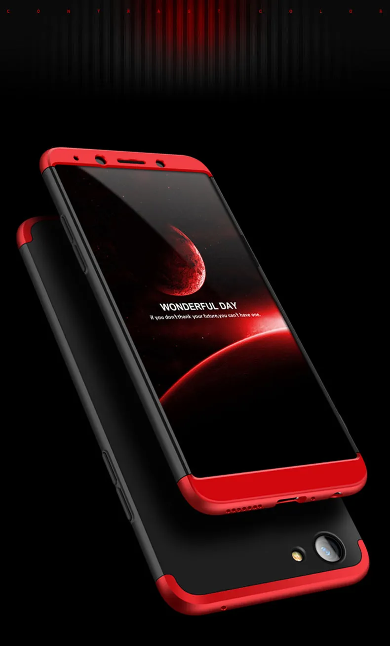 For OPPO A73/F5/F5 Youth/A75 Taiwan Slim 3 in 1 Hybrid Hard Case Full Body 360 Degree Protection Back Cover blue