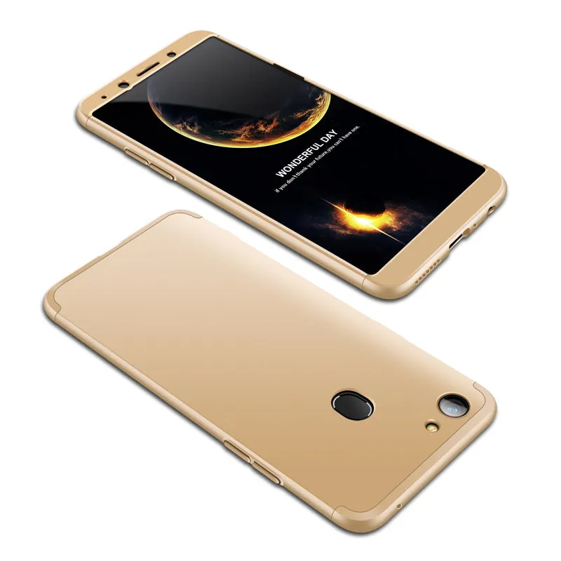 For OPPO A73/F5/F5 Youth/A75 Taiwan Slim 3 in 1 Hybrid Hard Case Full Body 360 Degree Protection Back Cover blue