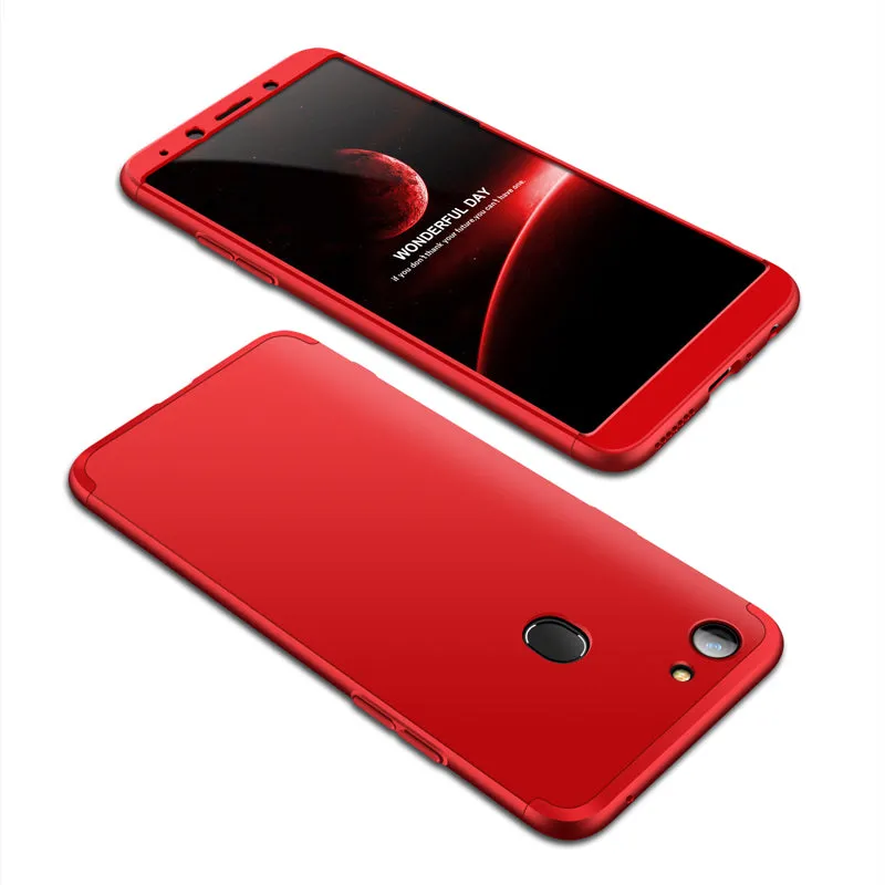 For OPPO A73/F5/F5 Youth/A75 Taiwan Slim 3 in 1 Hybrid Hard Case Full Body 360 Degree Protection Back Cover blue
