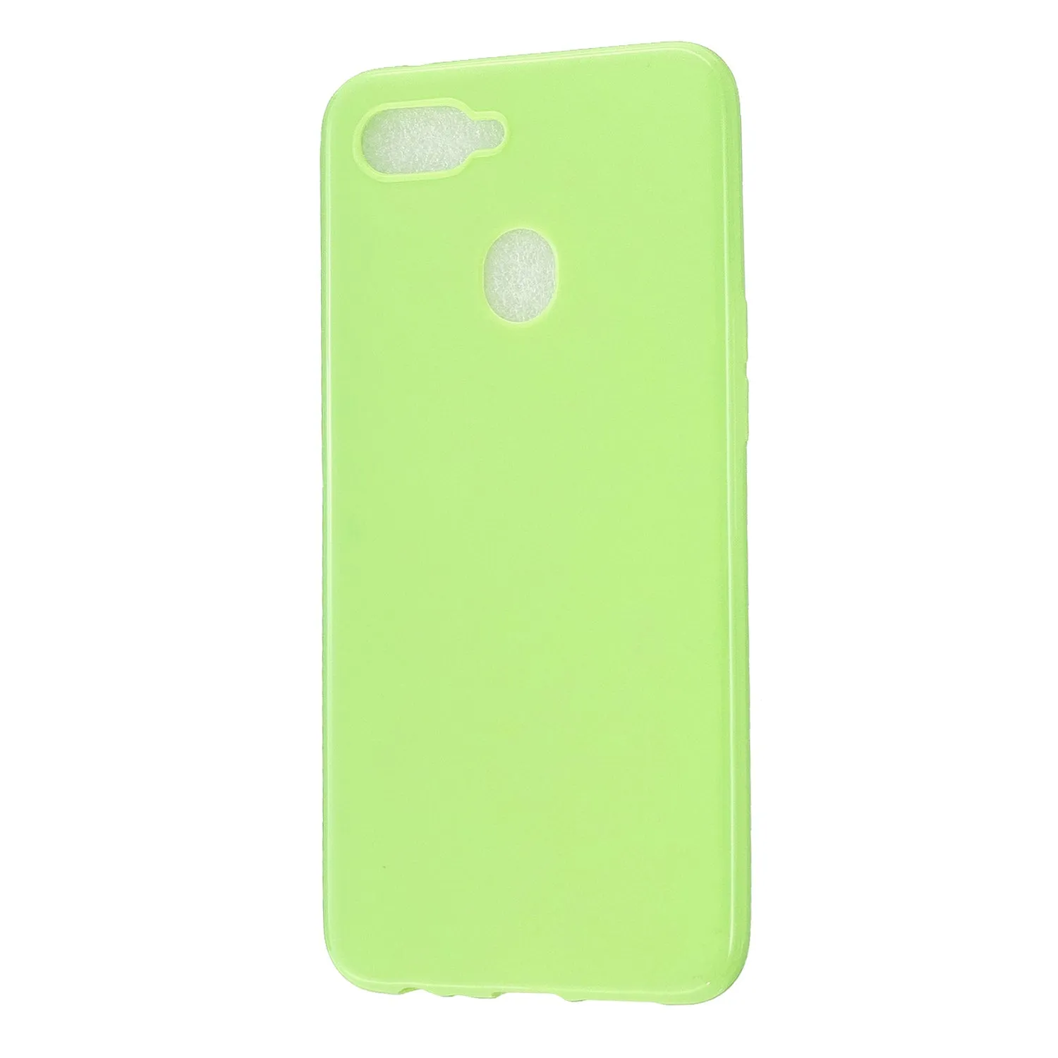 For OPPO A7/F9/F9 Pro Cellphone Cover Non-Slip Ultra Thin Silm Fit Easy Install Soft TPU Smartphone Shell Fluorescent green