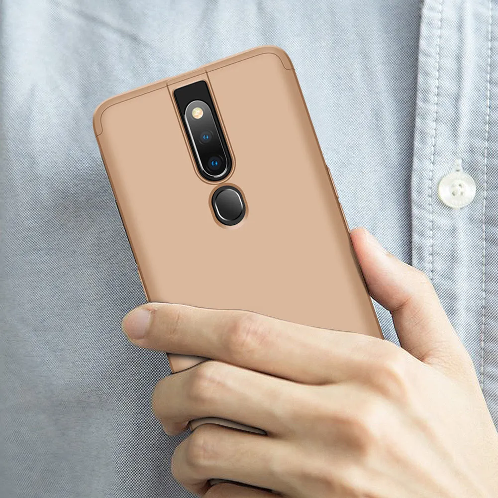 For OPPO F11 pro Ultra Slim PC Back Cover Non-slip Shockproof 360 Degree Full Protective Case Rose gold