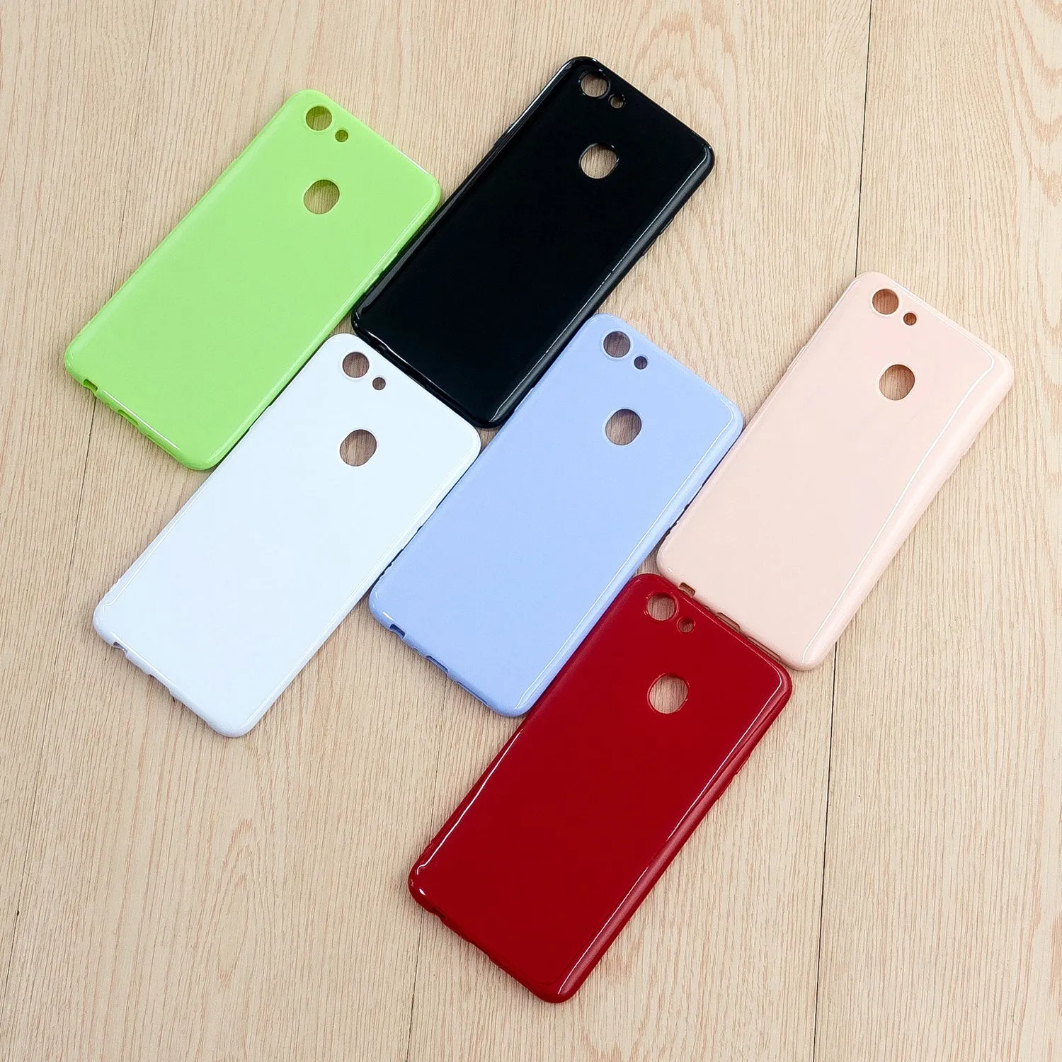 For OPPO F5/F7 Cellphone Cover Soft TPU Mobile Phone Case Screen Protector with Shock Absorption Technology Bright black
