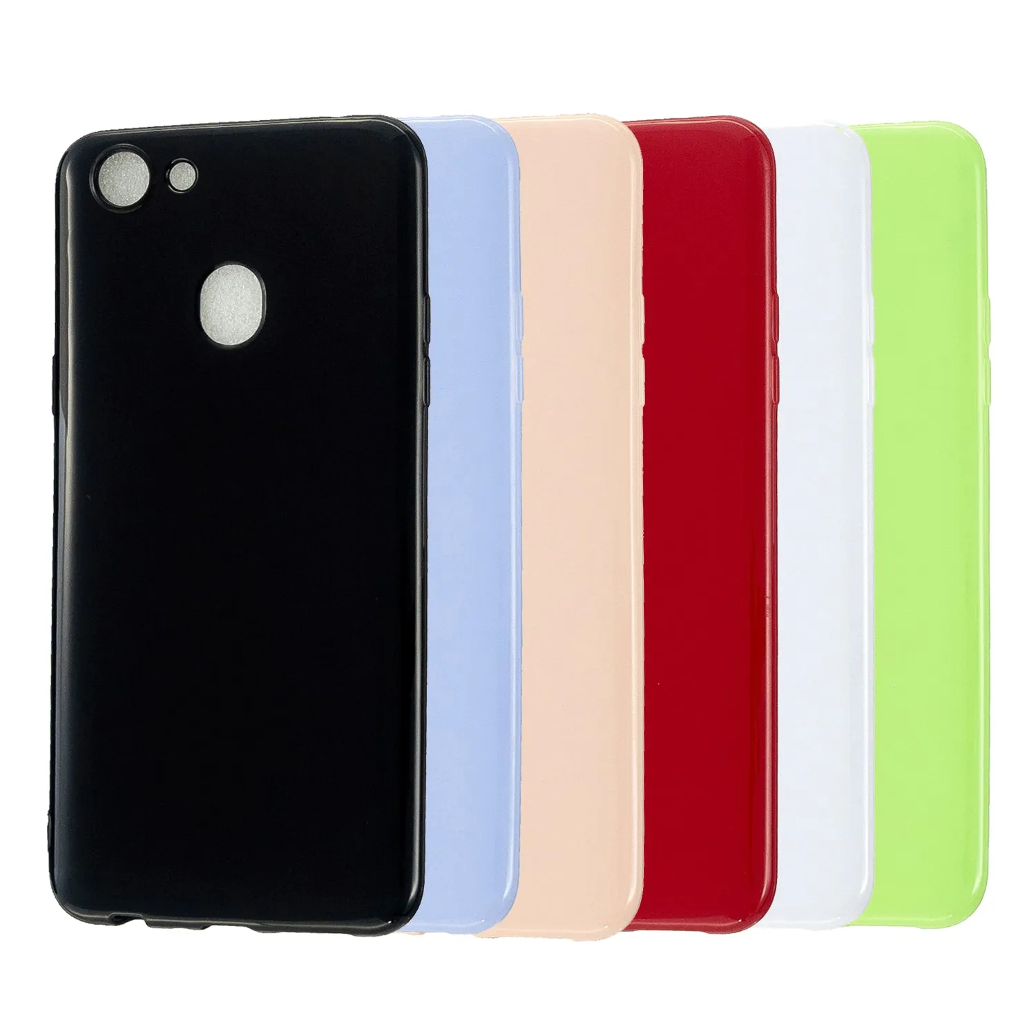For OPPO F5/F7 Cellphone Cover Soft TPU Mobile Phone Case Screen Protector with Shock Absorption Technology Bright black