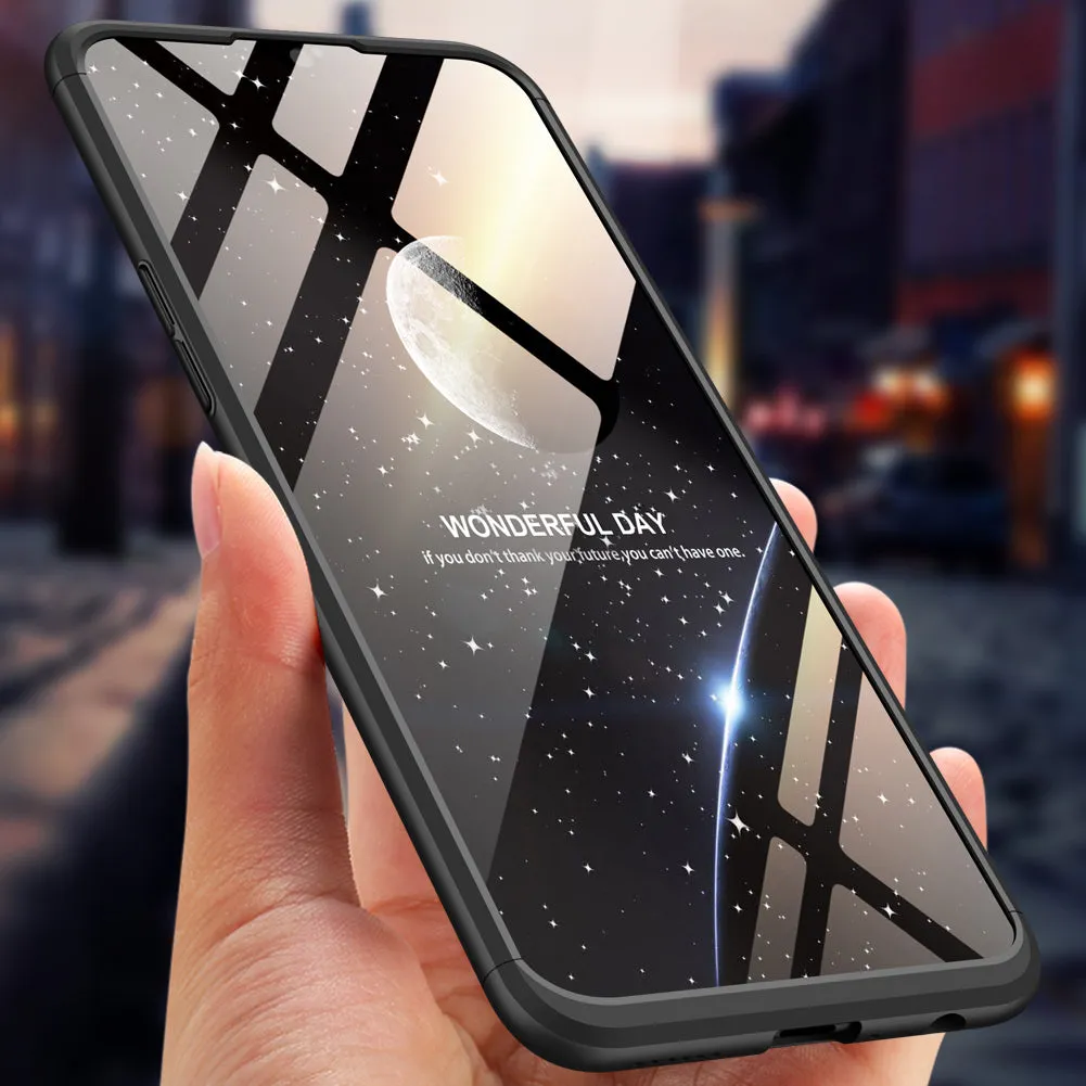 For OPPO F9/F9 Pro 3 in 1 360 Degree Non-slip Shockproof Full Protective Case black