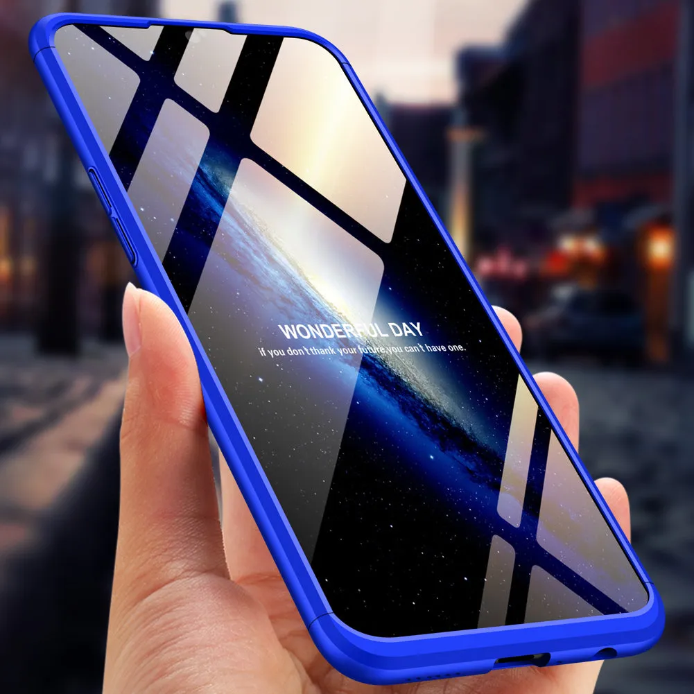 For OPPO F9/F9 Pro 3 in 1 360 Degree Non-slip Shockproof Full Protective Case black