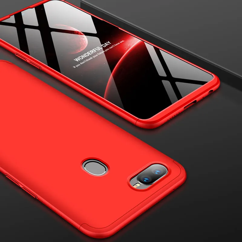 For OPPO F9/F9 Pro 3 in 1 360 Degree Non-slip Shockproof Full Protective Case black