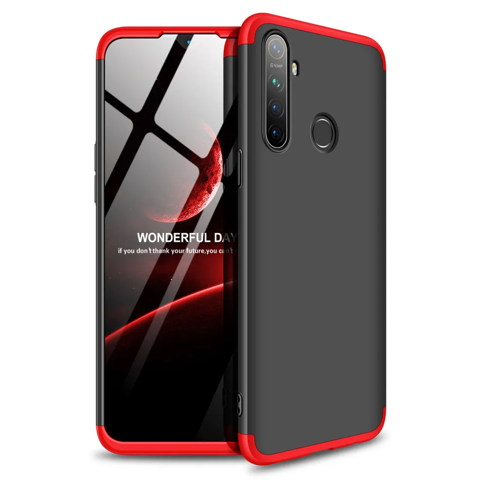 for OPPO Realme 5 Anti-Collision Protection Cover 360 Degree Full Coverage Phone Case Cellphone Shell Cover blue