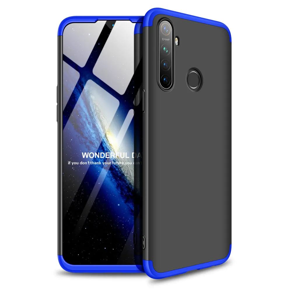 for OPPO Realme 5 Anti-Collision Protection Cover 360 Degree Full Coverage Phone Case Cellphone Shell Cover blue