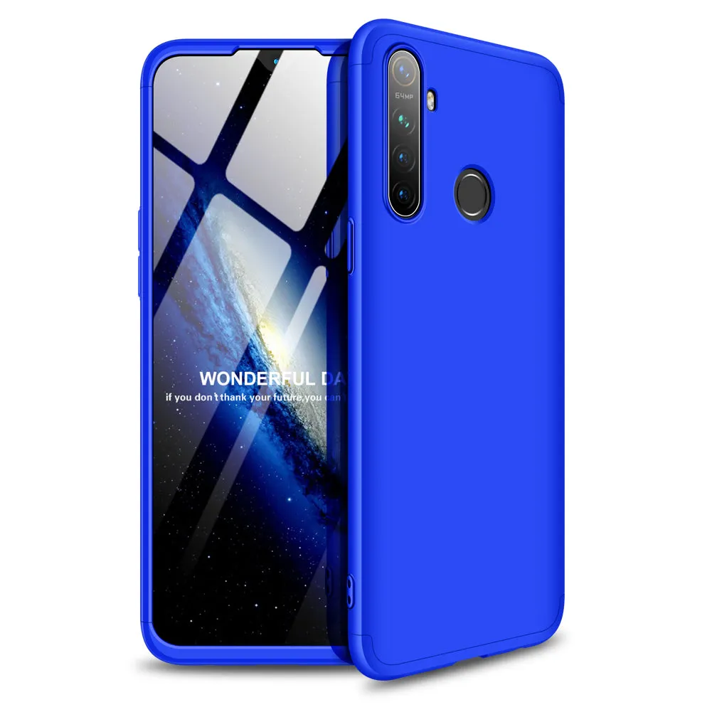 for OPPO Realme 5 Anti-Collision Protection Cover 360 Degree Full Coverage Phone Case Cellphone Shell Cover blue