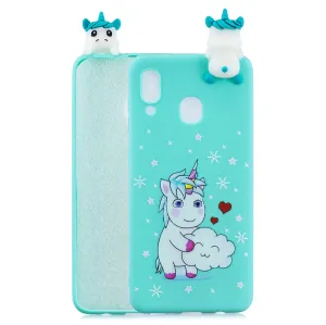 For Samsung A10S A20S Color Painting Pattern Drop Protection Soft TPU Mobile Phone Case Back Cover Bracket Love unicorn
