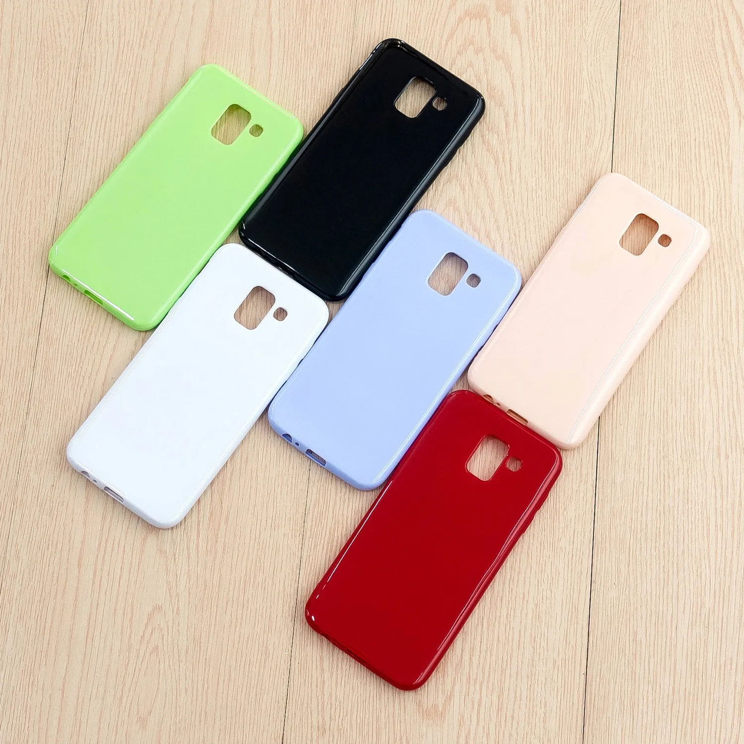 For Samsung A6/A6 Plus 2018 Smartphone Case Soft TPU Precise Cutouts Full Body Protection Mobile Phone Shell Sakura pink