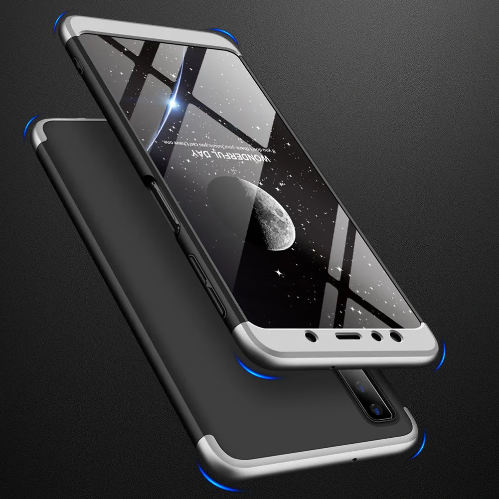 For Samsung A7 2018 3 in 1 360 Degree Non-slip Shockproof Full Protective Case black_Samsung A7 2018