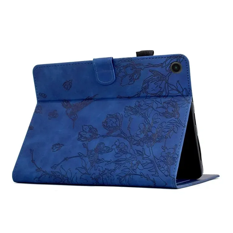 For Samsung Galaxy Tab A8 10.5 (2022) / (2021) X200 X205  Case Flower Bird Imprinted Card Holder Leather Tablet Cover