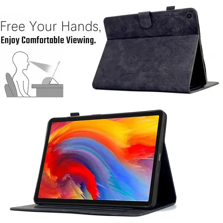 For Samsung Galaxy Tab A8 10.5 (2022) / (2021) X200 X205  Case Flower Bird Imprinted Card Holder Leather Tablet Cover