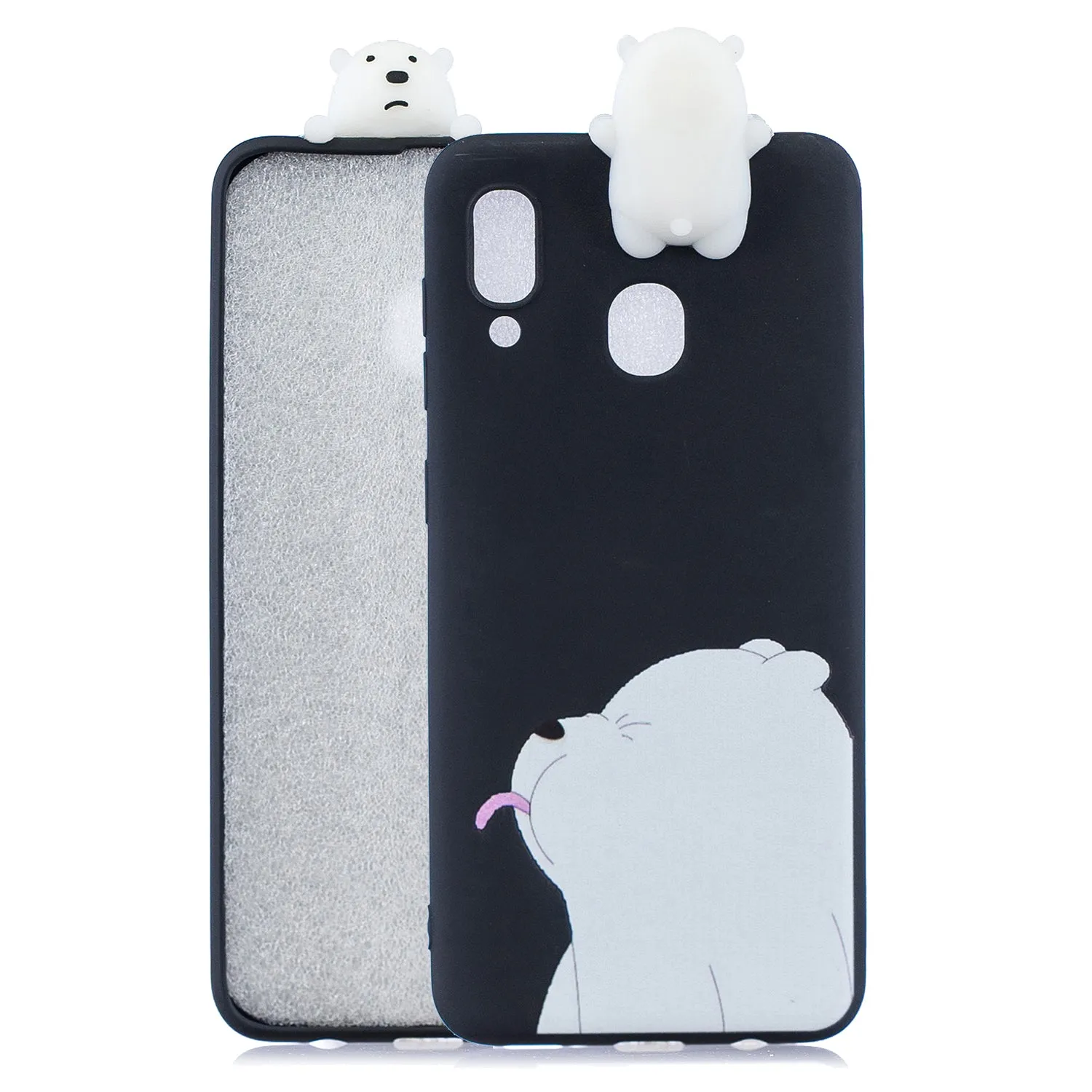 For Samsung M20 3D Cute Coloured Painted Animal TPU Anti-scratch Non-slip Protective Cover Back Case red
