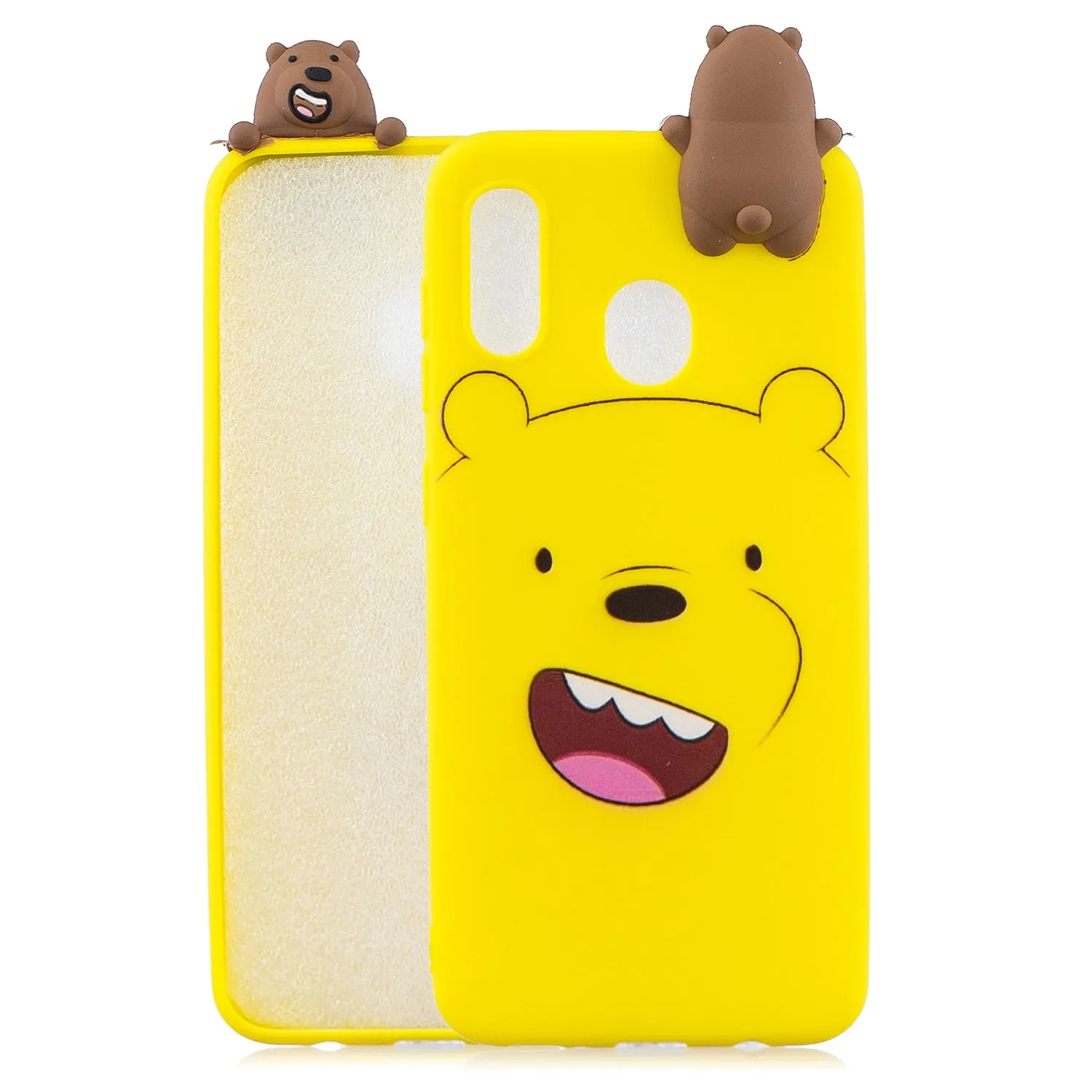 For Samsung M20 3D Cute Coloured Painted Animal TPU Anti-scratch Non-slip Protective Cover Back Case red