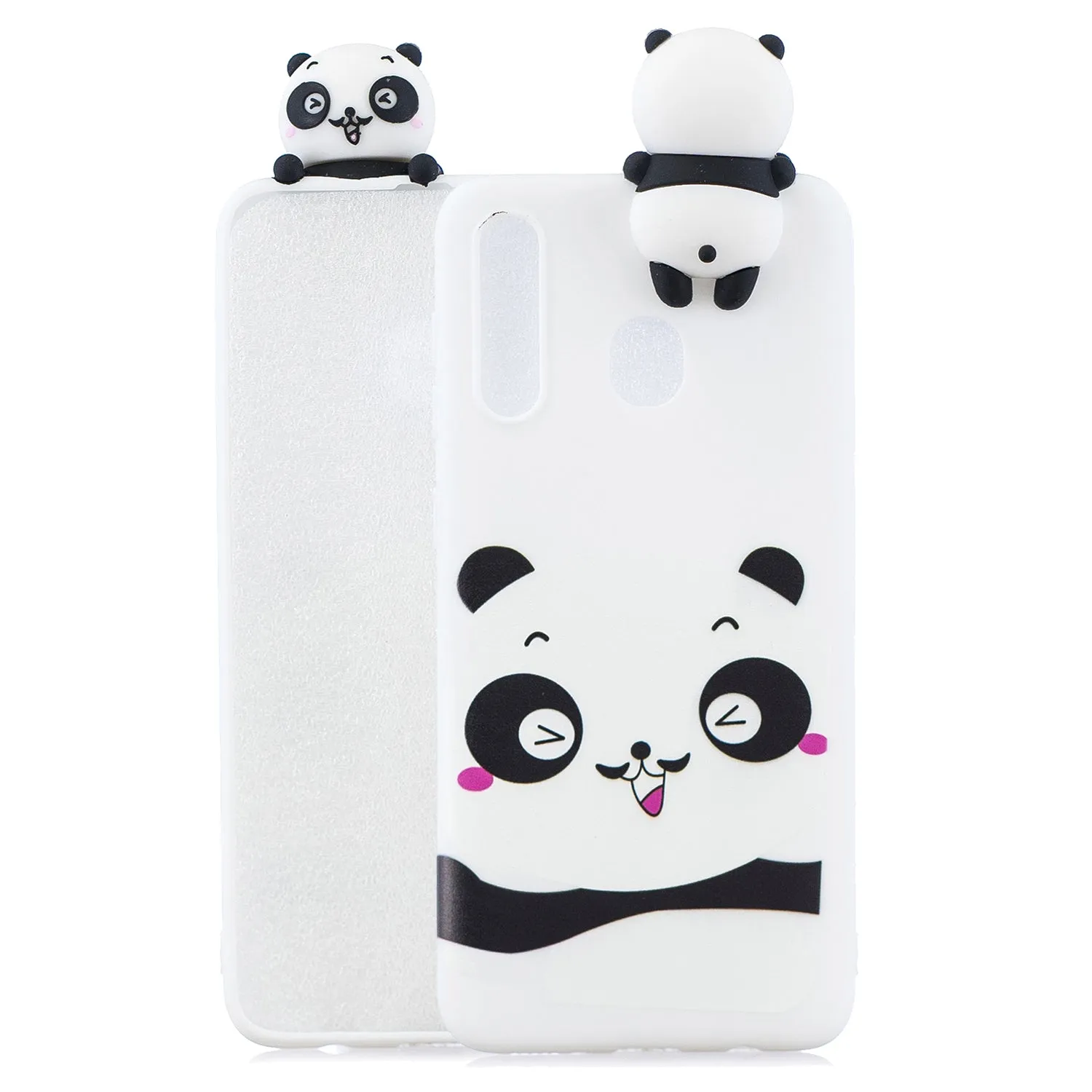 For Samsung M20 3D Cute Coloured Painted Animal TPU Anti-scratch Non-slip Protective Cover Back Case red