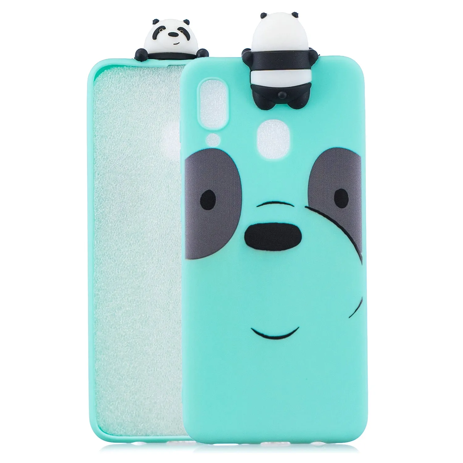 For Samsung M20 3D Cute Coloured Painted Animal TPU Anti-scratch Non-slip Protective Cover Back Case red