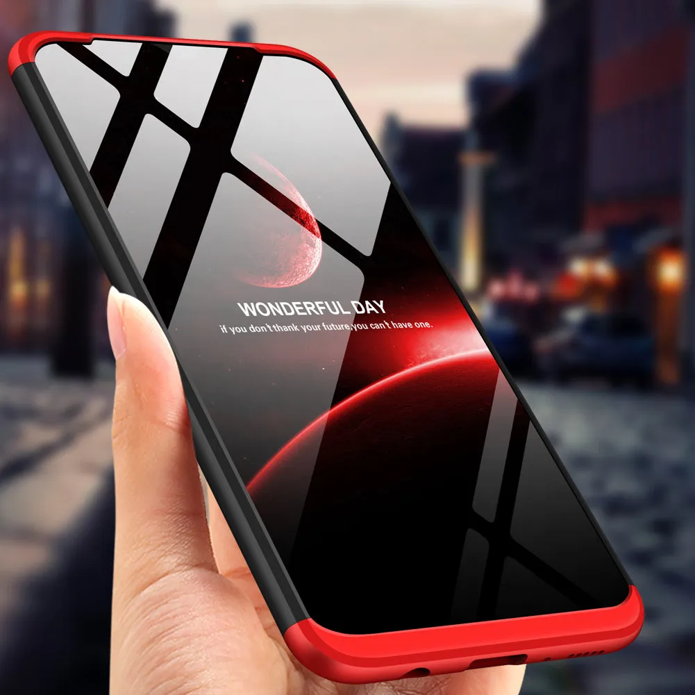 For Samsung M20 Ultra Slim PC Back Cover Non-slip Shockproof 360 Degree Full Protective Case Blue black blue