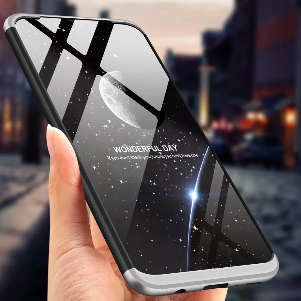 For Samsung M20 Ultra Slim PC Back Cover Non-slip Shockproof 360 Degree Full Protective Case Blue black blue