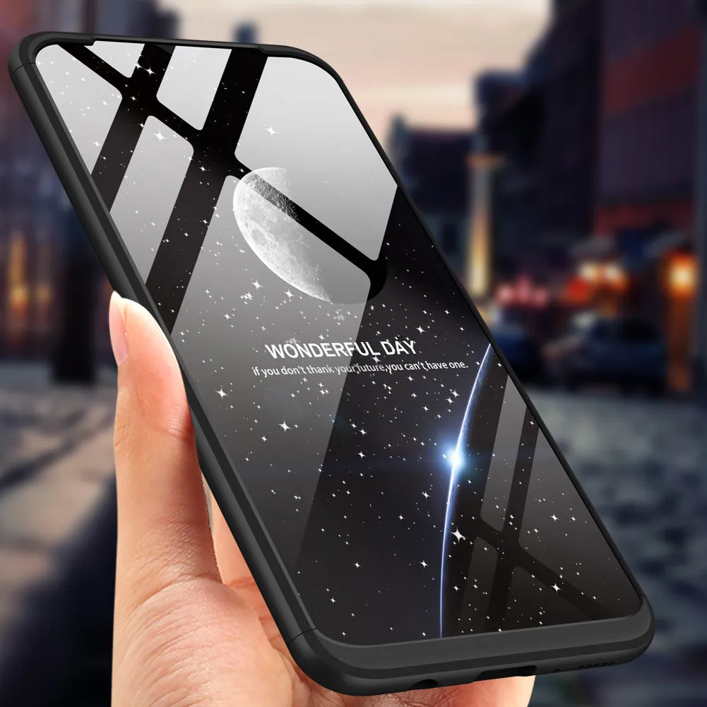 For Samsung M20 Ultra Slim PC Back Cover Non-slip Shockproof 360 Degree Full Protective Case Blue black blue