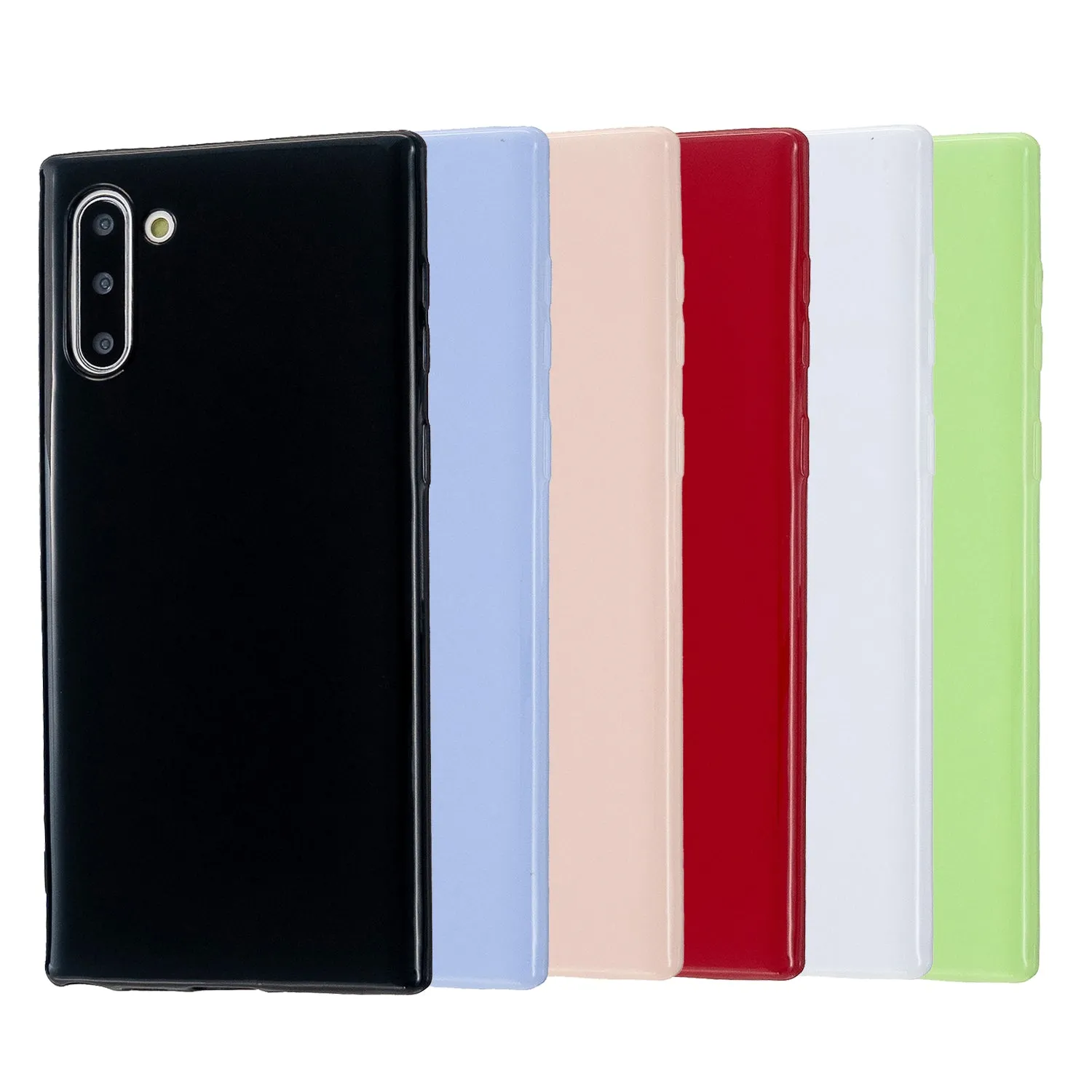 For Samsung Note 10/10 Pro Cellphone Cover TPU Phone Case Simple Profile Classic Design Shock-proof Shell Rose red