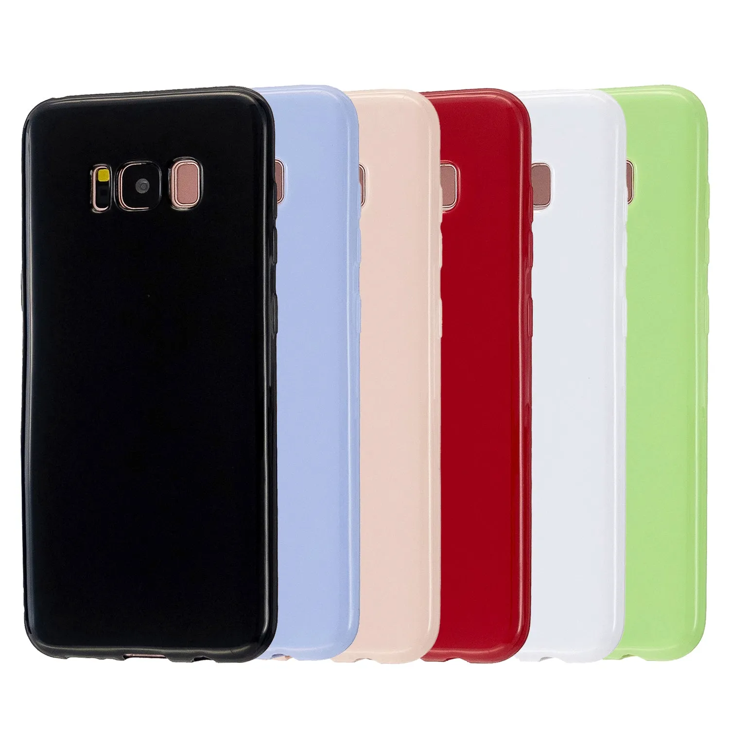 For Samsung S8/S8 Plus Smartphone Case Soft Hands Feel Precise Cutouts Anti-scrathc Mobile Phone TPU Shell Bright black