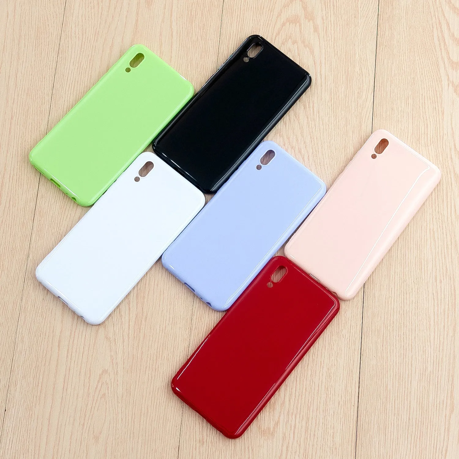 For VIVO Y93/Y95 Mobile Phone Case Glossy Finish Lightweight TPU Cellphone Cover Anti-scratch Overal Protection Shell Taro purple