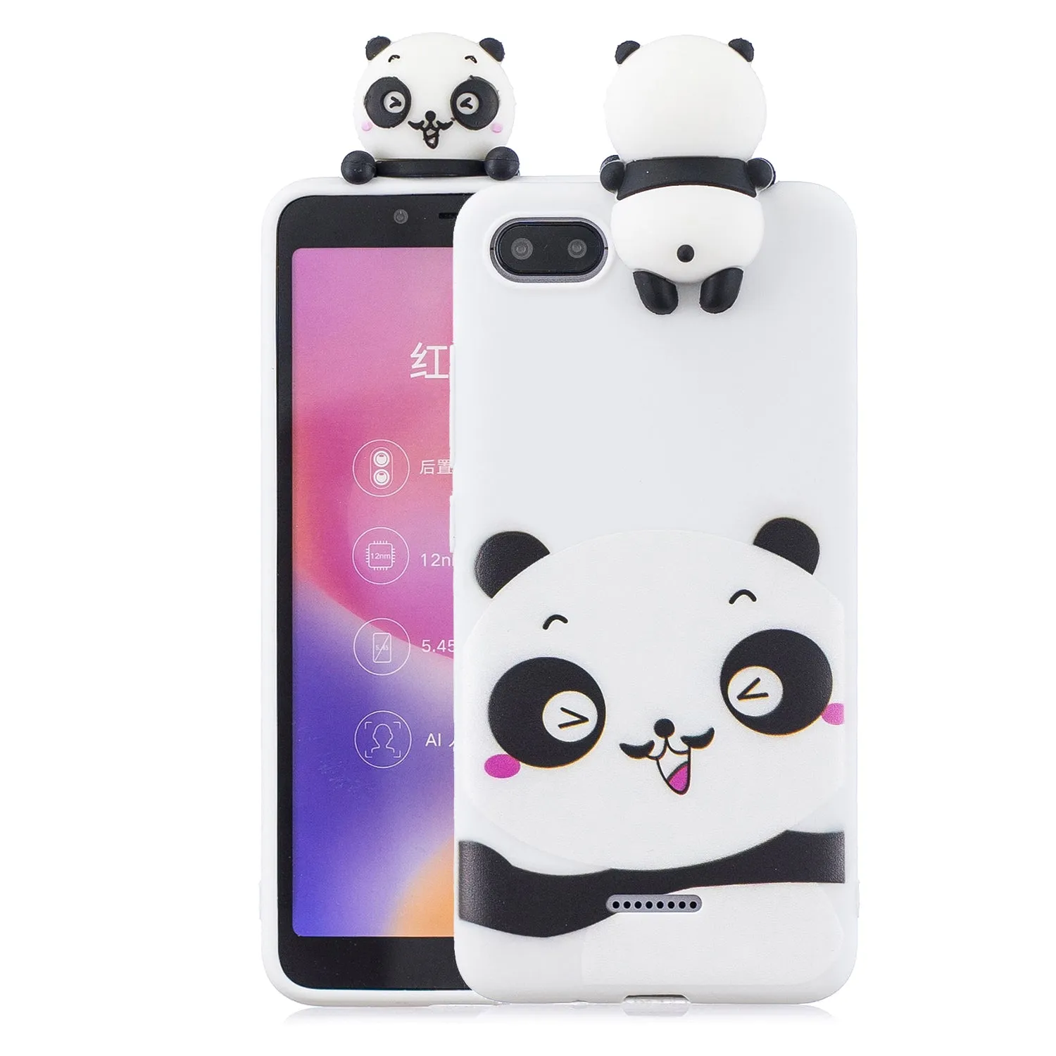 For XIAOMI Redmi 6A 3D Cartoon Lovely Coloured Painted Soft TPU Back Cover Non-slip Shockproof Full Protective Case yellow