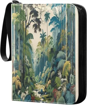 Forest Card Binder 4 Pockets, 400 Pockets Trading Card Binder Removable Card Albums Card Holder for Games, Sports, Football, Baseball Cards