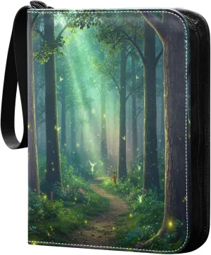 Forest Card Binder 4 Pockets, 400 Pockets Trading Card Binder Removable Card Albums Card Holder for Games, Sports, Football, Baseball Cards